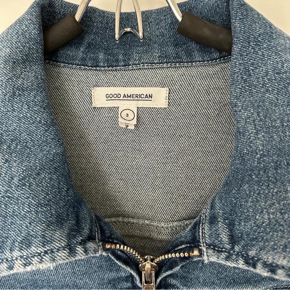 Good American Long Sleeve Denim Jean Jumpsuit - Picture 4 of 14